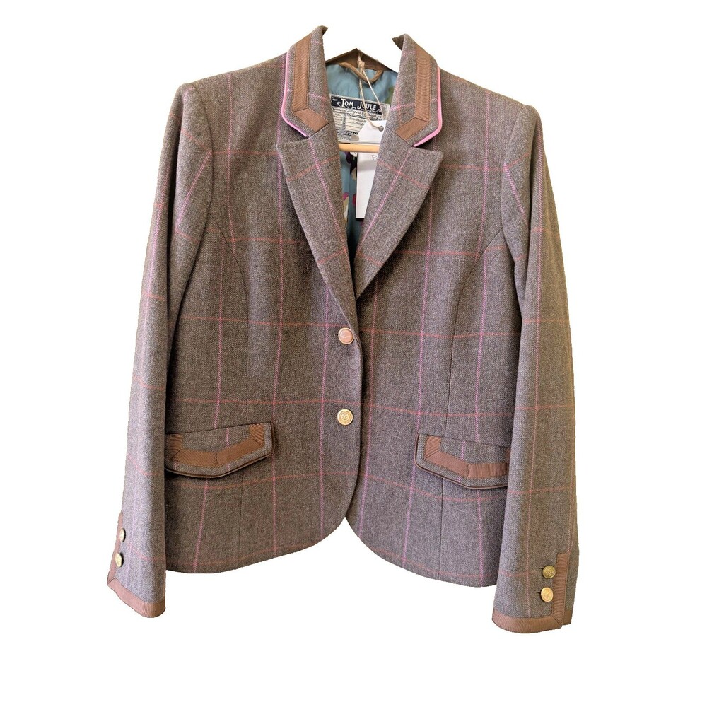 Joules Tweed Brown with Pink Overcheck US14 UK18